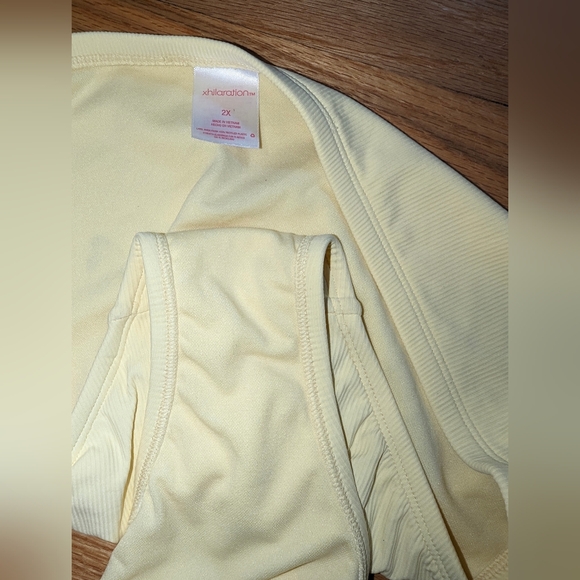 Xhilaration Yellow Ribbed Cheeky High Leg Mid Waist Bikini Swim Bottom 2X - Picture 5 of 8